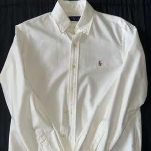 Ralph Lauren white long sleeve oxford shirt